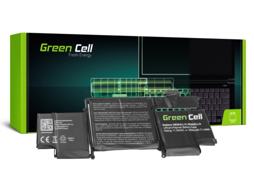 Green Cell nešiojamas kompiuteris „Akku A1493“ su „ Apple MacBook Pro 13 A1502“ (2013 m. Pabaiga, 2014 m. Vidurys)