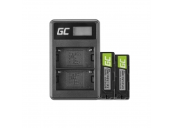 Baterie Green Cell® 2x NP-500 a nabíječka baterií BC-V615 pro Sony A58, A57, A65, A77, A99, A900, A700, A580