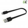 Green Cell GCmatte USB - Micro USB 25 cm -es kábel, Ultra Charge gyorstöltés, QC 3.0