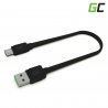 Kabel USB-C Type C 25cm Green Cell Matte Ladekabel mit schneller Ladeunterstützung, Quick Charge 3.0