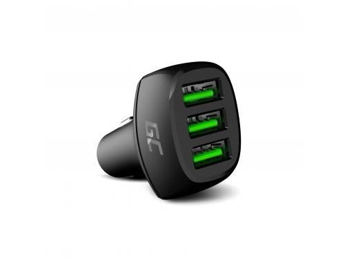 Green Cell Autós Töltő 54W GC PowerRide Ultra Charge gyorstöltéssel - 3x USB-A