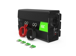 Napěťový převodník Green Cell ® 1000W / 2000W, měnič 12V až 230V, výkonový měnič USB