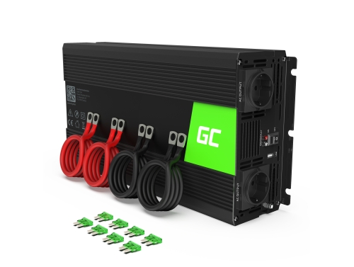 Napěťový převodník Green Cell ® 2000W / 4000W, měnič 12V až 230V, výkonový měnič USB