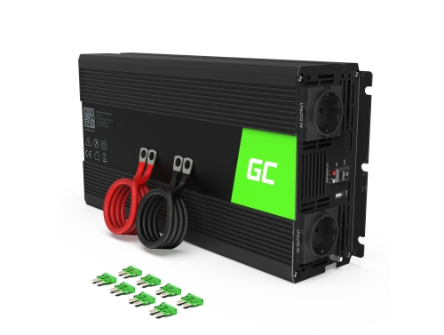 Green Cell ®“ keitiklio įtampos keitiklis nuo 24V iki 230V 1500W / 3000W