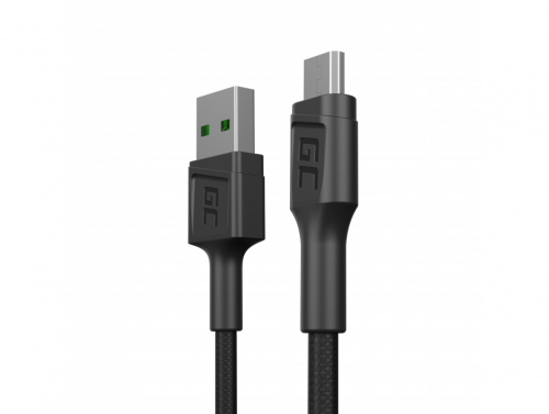 Kábel Micro USB 30cm Green Cell PowerStream, gyors töltéssel, Ultra Charge, Quick Charge 3.0