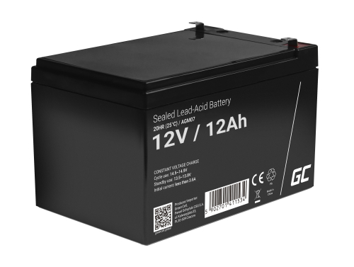Green Cell® Gelová baterie AGM akumulátorová baterie 12V 12Ah VRLA bezúdržbová pro hračky a poplašné systémy