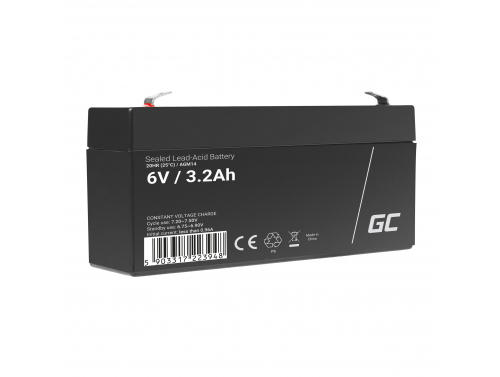 Green Cell® Gelová baterie AGM akumulátorová baterie 6V 3.2Ah VRLA bezúdržbová pro hračky a poplašné systémy