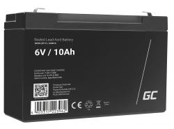 Green Cell® AGM Batterie 6V 10Ah Vlies Wartungsfrei Bleiakku für Elektro Spielzeug Alarm Verkaufsautomaten Überwachung CCTV USV