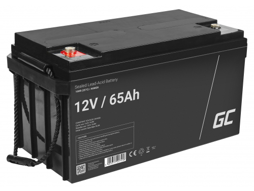 Green Cell® AGM Batterie 12V 65Ah Vlies Wartungsfrei Bleiakku für Off-Grid Solar Camper Boot Gabelstapler Reinigungsmaschinen