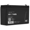 Green Cell® Gelová baterie AGM akumulátorová baterie 6V 14Ah VRLA bezúdržbová pro hračky a poplašné systémy