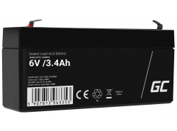 Green Cell® Gelová baterie AGM akumulátorová baterie 6V 3.4Ah VRLA bezúdržbová pro hračky a poplašné systémy
