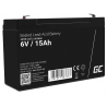 Green Cell® Gelová baterie AGM akumulátorová baterie 6V 15Ah VRLA bezúdržbová pro hračky a poplašné systémy