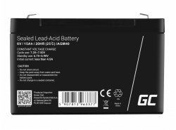 Green Cell ® Batterie AGM VRLA 6V 15Ah“