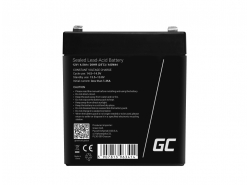 AGM GEL Batterie 12V 4.5Ah Blei Akku Green Cell Wartungsfreie für Spielzeug und Taschenlampe