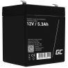 GreenCell® Batterie AGM 12V 5.3Ah Ólomakku szünetmentes energiatároló akku játékok Riasztórendszerek
