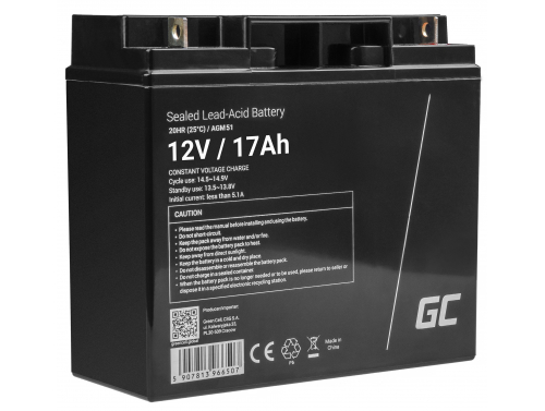AGM GEL baterija 12V 17Ah švino baterija „ Green Cell nereikalauja fotoelektros ir echoloto priežiūros