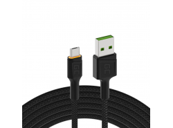 Kabel Green Cell Ray USB-A - microUSB orange LED 200cm mit Unterstützung für Ultra Charge QC3.0-Schnellladung