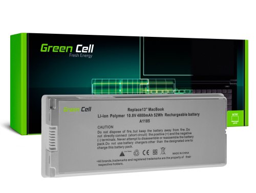 Akkumulátor Green Cell A1185 az Apple MacBook 13 A1181 (2006, 2007, 2008, 2009) modellhez