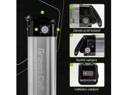 Green Cell ® Akku für Elektrofahrräder e-Bike 24V 10.4Ah 250Wh