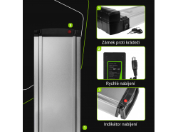 Baterie Baterie Green Cell zadní stojan 36V 11,6Ah 418Wh pro elektrokola E-Bike Pedelec