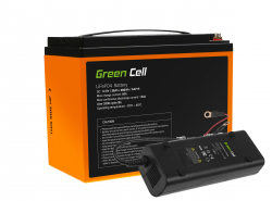Green Cell LiFePO4 38Ah 12,8V 486Wh LFP baterija su 8A įkrovikliu, skirta saulės energijai, transporto priemonėms, automatams