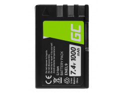 Baterie Green Cell ® EN-EL9 EN-EL9A EN-EL9E ENEL9 pro Nikon DSLR D40 D40A D40C D40X D60 D3000 D5000 7.4V 1000mAh