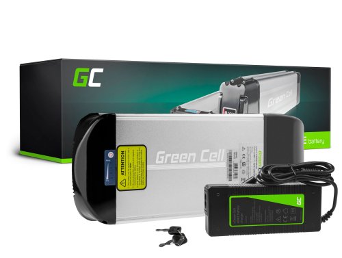 Green Cell E-Bike Akku 36V 15Ah 540Wh Rear Rack Elektrofahrrad 2 Pin für Prophete, Mifa, Curtis mit Ladegerät