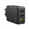 Green Cell Įkroviklis Tinklo 30 W GC ChargeSource 3 su Ultra Charge ir Smart Charge - 3x USB-A