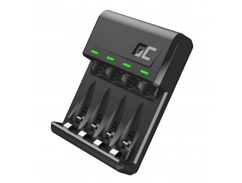 Green Cell GC VitalCharger“ akumuliatorių įkroviklio įkroviklis Ni-MH AA / AAA baterijoms su „Micro USB“ ir „USB-C“