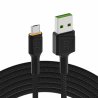 Green Cell GC Ray USB kabel - Micro USB 120 cm, oranžová LED, rychlé nabíjení Ultra Charge, QC3.0