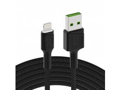Green Cell GC Ray USB - Lightning 120cm kabel pro iPhone, iPad, iPod, bílá LED, rychlé nabíjení