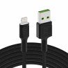 Green Cell GC Ray USB - Lightning 120cm kabel pro iPhone, iPad, iPod, bílá LED, rychlé nabíjení
