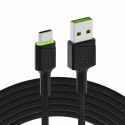 Kabel USB-C Type C 1,2m LED Green Cell GC Ray rychlé nabíjení Ultra Charge, Quick Charge 3.0