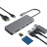 Adapter HUB USB-C Green Cell 7 port (USB 3.0, HDMI 4K microSD, SD) számára Apple MacBook Pro, Air, Asus, Dell XPS, HP, Lenovo X1