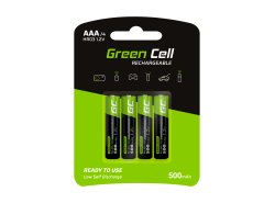 Green Cell előre töltött Ni-MH akkumulátorok 4x AAA HR03 500mAh akkumulátorok