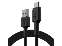 Kábel Green Cell GC PowerStream USB-A - USB-C 120 cm, Ultra Charge gyors töltés, QC 3.0