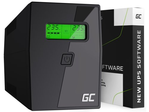 Green Cell UPS USV 800VA 480W Unterbrechungsfreie Stromversorgung mit LCD Display und Überspannungsschutz 230V + Neue App