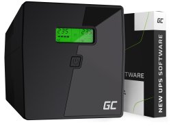 Green Cell Nepřerušitelný Zdroj Napájení UPS 1000VA 700W s LCD displejem Čistý Sinusoid + Nová Aplikace
