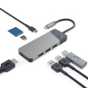 Adapteris HUB GC Connect 7in1 (3xUSB-A 3.1 HDMI 4K 60Hz USB-C PD 85W) už Apple MacBook M1/M2, Lenovo X1, Asus ZenBook, Dell XPS