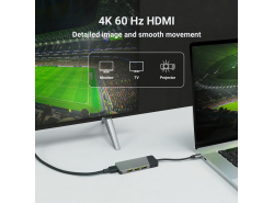 Adaptér HUB GC Connect 7v1 (3xUSB-A 3.1 HDMI 4K 60Hz USB-C PD 85W) pro Apple MacBook M1/M2 Lenovo X1, Asus ZenBook, Dell XPS
