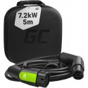 Green Cell Töltőkábel Type 2 7.2kW 32A 5m 1-Fázisú a Leaf, i3, ID.3, e-Golf, e-Up!, e-208, I-Pace, UX 300e, 500e, Citigo iV
