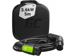 Green Cell Kabel Type 2 3.6kW 16A 5 Metrů 1-fázový pro EV Elektromobilů a Hybridů Typu Plug-In PHEV