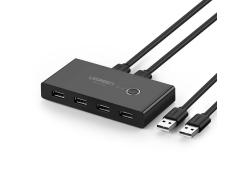 Umschalter KVM USB 2x4 UGREEN USB 2.0 (schwarz)