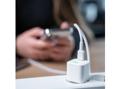 Bílý Kabel Green Cell Power Stream USB-C - Lightning 100 cm s dodávkou energie - Unterstützung (certifikováno Apple MFi)