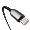 Kábel USB-C - USB-C Baseus 100W, 5A, 2m, Quick Charge 4.0, PD, AFC, FCP, Töltési energia kijelzővel