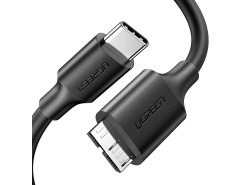 Kabel Micro-B USB - USB-C UGREEN 1 m, černý, Rychlé přenosy dat Super Speed 3.0, Pro kameru, disk, fotoaparát, smartphone