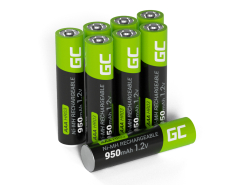 8x įkraunamos baterijos AAA R3 950mAh Ni-MH akumuliatoriai Green Cell