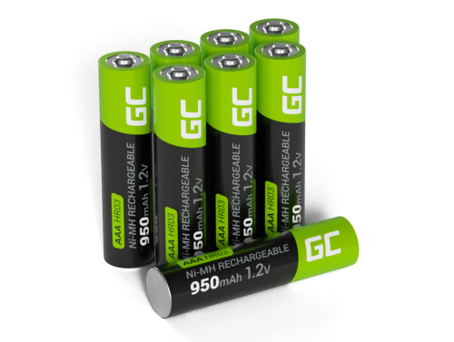 8x akumlátory AAA R3 950mAh Ni-MH dobíjecí baterie Green Cell