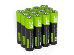 12x įkraunamos baterijos AAA R3 800mAh Ni-MH akumuliatoriai Green Cell