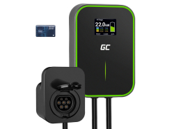 Green Cell Wallbox 22kW GC PowerBox RFID Ladegerät EV für Tesla Model S 3 X Y, VW ID.3, ID.4, Fiat 500e, Kia EV6, Ford Mach-E